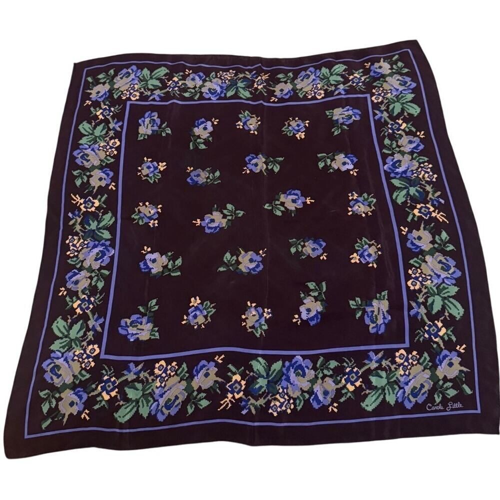 VTG Carol Little 100% Silk Square Scarf – Vintage Designer Print